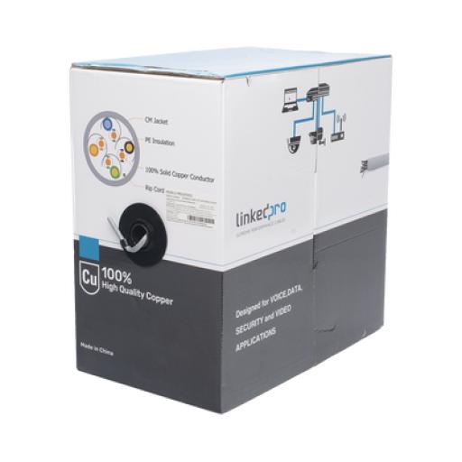 [LINKEDPROBYEPCOM_PRO-CAT-5E-V2] LINKEDPRO BY EPCOM Bobina de cable de 305 m, ( 1000 ft ), Cat5e, alto desempeño, de color Gris, UL, para aplicaciones en video vigilancia, redes de datos. Uso Interior