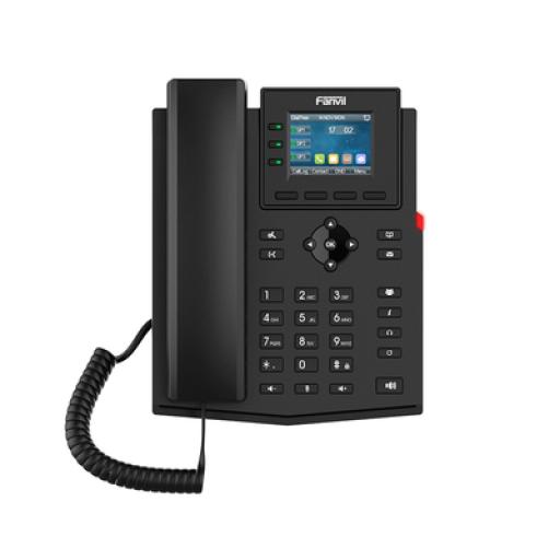 [FANVIL_X302-2W] Fanvil Teléfono 2 Hilos para switch PN8 y PN24 /empresarial para 4 líneas SIP con pantalla LCD de 2.4 pulgadas a color, Opus y conferencia de 6 vías, PoE.