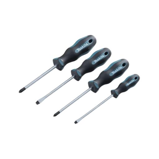 [MAKITA_E105SY] Makita Juego de 4 Desarmadores, 2 de Punta Phillips y 2 de Punta Plana