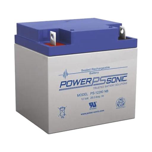 [POWER-SONIC_PS-12280-NB2] Power-Sonic Batería 12V, 28AH, Para Respaldo, Tecnologías AGM/VRLA, 5 Años Vida Útil, Terminales NB2, Reconocida UL 
