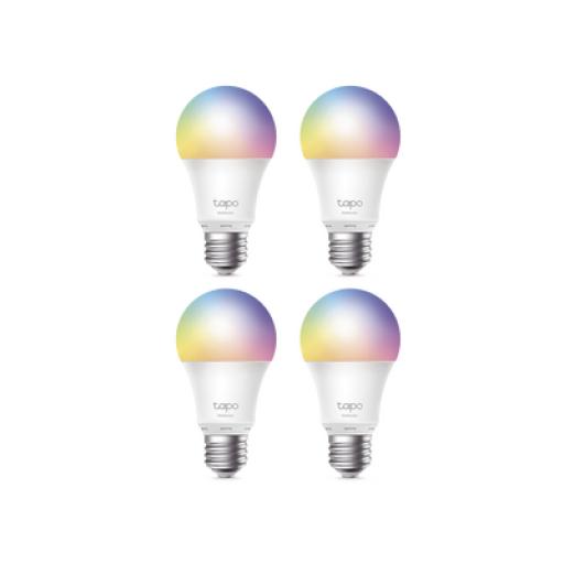 [TPLINK_TAPOL530E(4PACK)] TPLINK Kit 4 Focos WIFI Multicolor, Intensidad y Color Regulables, Comandos de Voz Mediante Amazon Alexa/Google Assisten