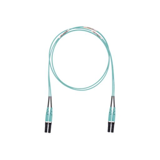 [PANDUIT_FX2ELLNLNSNM010] Panduit Jumper de Fibra Optica Multimodo 50/125 OM3, LC-LC Duplex, LSZH (Cero Halógenos), Color Aqua, 10 Metros