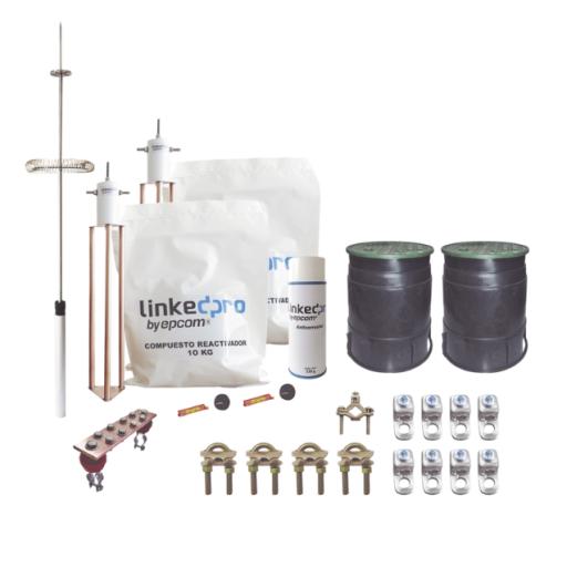 [LINKEDPROBYEPCOM_KLP-TZ-PRO] LINKEDPRO BY EPCOM Kit Pararrayo  LINKEDPRO con Accesorios de Instalación en Torre de Hasta 30 m de Altura.