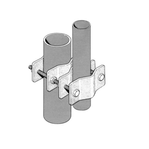 [SINCLAIR_CLAMP-005] Sinclair Juego Sencillo de Abrazadera Dual para Mástiles de 3.81 a 8.9 cm. de Diámetro.