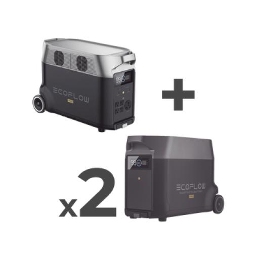 [ECOFLOW_DLTPRO2BP] ECOFLOW Estación de Energía Portátil DELTA PRO 3600Wh Litio LFP / 5 AC 3600W (7200W Pico) / 2 USB-C 200W / Capacidad para Aumentar Respaldo / Cargador de Coche 10A a 12.6V / Conectividad WiFi y Bluetooth (App) / Carga Solar 1600W Ma