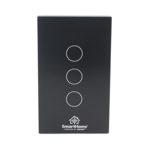 [SMARTHOMEBYEPCOM_SHS413W] SMARTHOME BY EPCOM (Wifi) Apagador switch inalámbrico WIFI, control de 3 regresos de carga, 110V