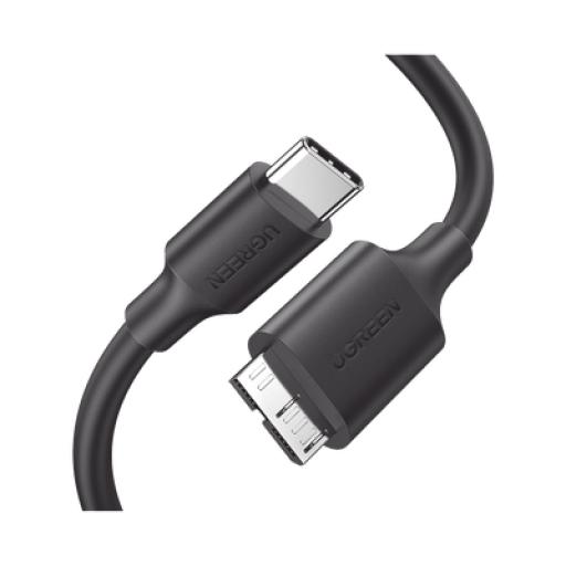 [UGREEN_20103] Ugreen Cable USB Tipo C 3.0 a Micro Tipo B | 1m |Carga Rápida | 5 Gbps | Transferencia de Datos | Blindaje Interior Múltiple | Compatible con Disco Duro Externo, Portátiles, Seagate, Nikon, Canon.