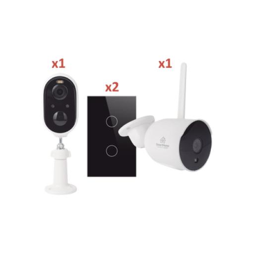 [SMARTHOMEBYEPCOM_SH2CAM2SK] SMARTHOME BY EPCOM (Wifi) KIT 2 camaras Wifi y 2 apagadores inteligentes Wifi