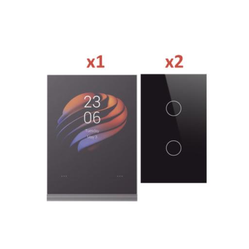 [SMARTHOMEBYEPCOM_SH3S1DK] SMARTHOME BY EPCOM (Wifi) KIT 3 apagadores inteligentes ZigBee y 1 Pantalla de control touch táctil 