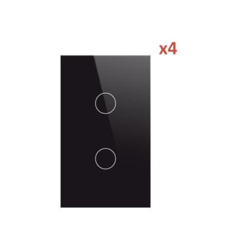[SMARTHOMEBYEPCOM_SH412W4K] SMARTHOME BY EPCOM (Wifi) KIT 4 apagadores dobles inteligentes Wifi compatibles con Alexa y GoogleHome