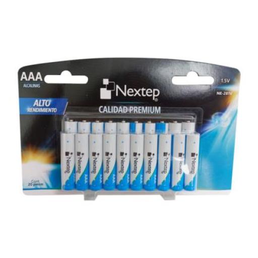[NEXTEP_NE-281V] Nextep Pilas Nextep AAA Alcalinas LR03 1.5V c/20 Piezas