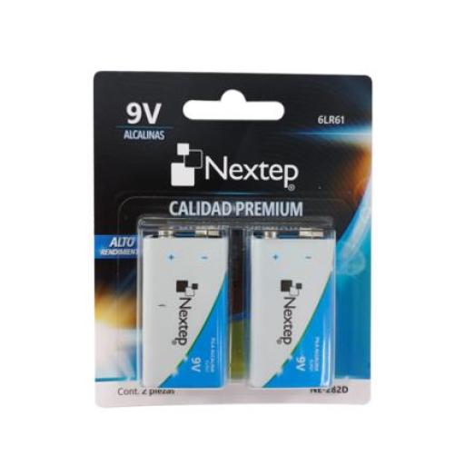 [NEXTEP_NE-282D] Nextep Pilas Nextep 9V Alcalinas Cuadrada 6LR61 c/2 Piezas