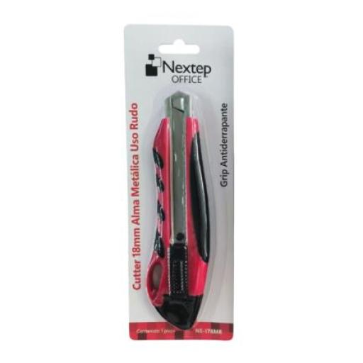 [NEXTEP_NE-178MR] Nextep Cutter Plastico Nextep Uso Rudo Navaja 18mm Alma de Metal