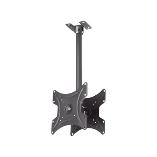 [EPCOM_EPS720P] Epcom Montaje de Techo Universal Doble  para Monitores de 17 a  42" | Soporta hasta 22 KG x monitor/ VESA 75X75, 100X100, 200X200 / Acero / Montaje Telescopico de 50 cm hasta 80cm