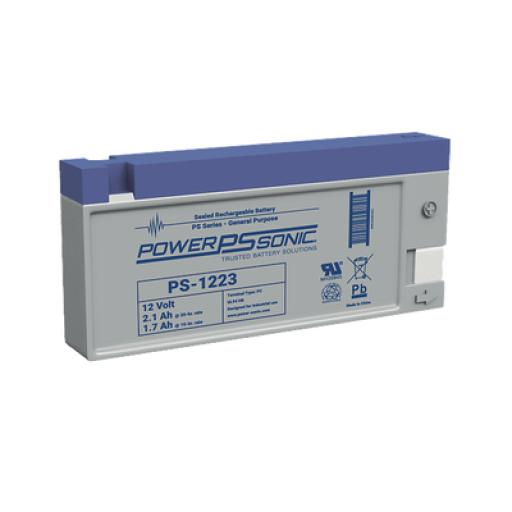 [POWER-SONIC_PS-1223-PC] Power-Sonic Batería 12V, 2.1AH, Para Respaldo, Tecnologías AGM/VRLA, 5 Años Vida Útil, Terminales PC, Reconocida UL