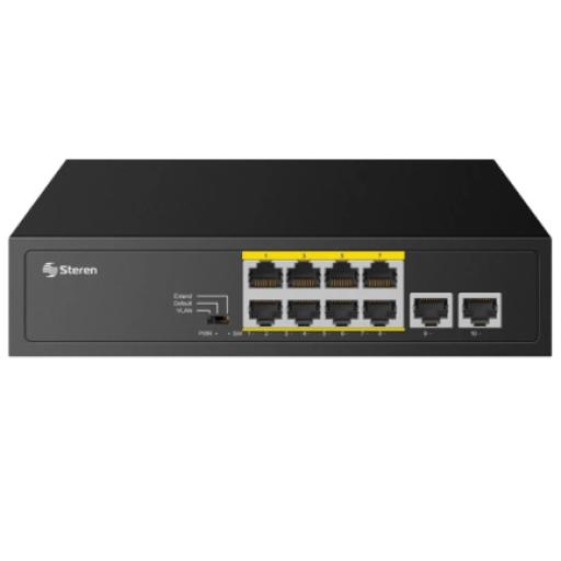 [STEREN_SWI-210POE] SWITCH ETHERNET STEREN DE 8 PUERTOS POE + 2 UPL