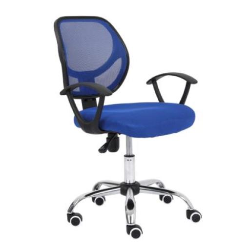 [NEXTEP_NE-650SA] Nextep Silla Secretarial Nextep de Altura Ajustable Tela Azul Base Giratoria