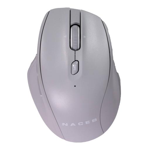 [NACEBTECHNOLOGY_NA-0139G] MOUSE INALAMBRICO NACEB (NA-0139G) DUAL MODE, USB 2.4, BLUETOOTH, 1600DPI, 5*BOTONES+RUEDA, GRIS