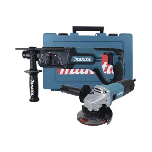 [MAKITA_HR2475X4] Makita  Kit de Martillo Rotatorio SDS PLUS HR2475X4  y Esmeriladora Angular 9557NB de 4-1/2 in