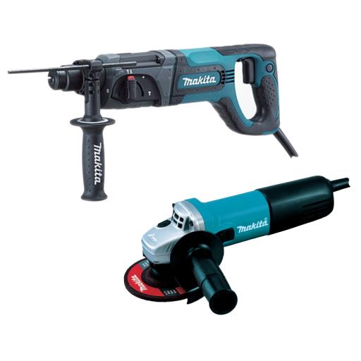 [MAKITA_HR2475X4] Makita  Kit de Martillo Rotatorio SDS PLUS HR2475X4  y Esmeriladora Angular 9557NB de 4-1/2 in