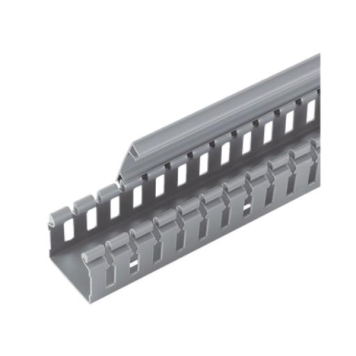 [PANDUIT_H2X2LG6] Panduit Canaleta Ranurada de PVC sin Tapa, Tipo H (Tapa Abisagrada), 55.1 mm de Ancho, 50.3 mm de Alto y 1828.8 mm de Largo, Color Gris
