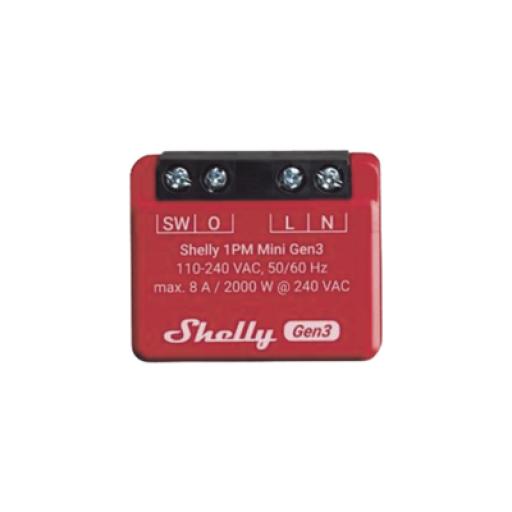 [SHELLY_SHELLY1PMMINIGEN3] SHELLY Mini Interruptor inteligente con Wi-Fi, medición de consumo, 1 canal 8A, compatible con asistentes de voz Alexa y GoogleHome
