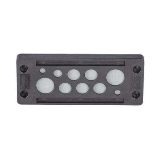 [PANDUIT_CESU2-E10] Panduit Pasacable de 10 Orificios de Marco Rectangular, IP65, 4.41" X 1.42", para Cables no Terminados, Color Negro.