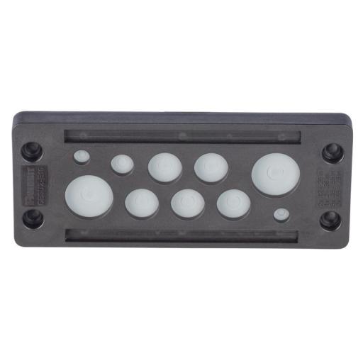 [PANDUIT_CESU2-E10] Panduit Pasacable de 10 Orificios de Marco Rectangular, IP65, 4.41" X 1.42", para Cables no Terminados, Color Negro.