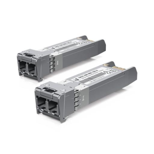 [UBIQUITIINC._UACC-OM-MM-10G-D-2] UBIQUITI INC. UFiber Módulo SFP+ 10G, transceptor MiniGibic MultiModo 10 Gbps, distancia 300m, conectores LC, paquete de 2 piezas
