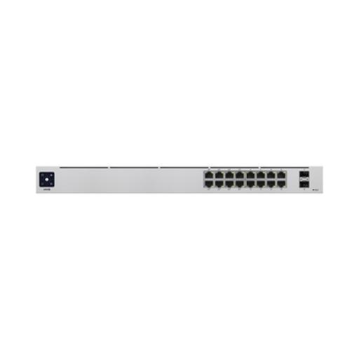 [UBIQUITIINC._USW-16-POE] UBIQUITI INC. UniFi Switch USW-16-POE Gen2, Capa 2 de 16 puertos (8 puertos PoE 802.3af/at + 8 puertos Gigabit) + 2 puertos 1G SFP, 42W, pantalla informativa