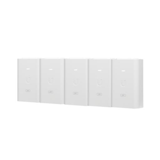 [UBIQUITIINC._POE-24-24W-5P] UBIQUITI INC. 5 Unidades del Adaptador PoE Ubiquiti de 24 VDC, 1.0 A con puerto Gigabit, color blanco