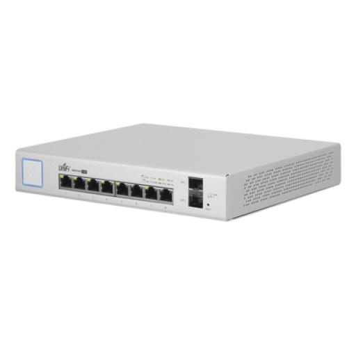 [UBIQUITIINC._US-8-150W] UBIQUITI INC. Switch UniFi Administrable de 8 Puertos Gigabit PoE+ 802.3at/af y PoE Pasivo 24V.