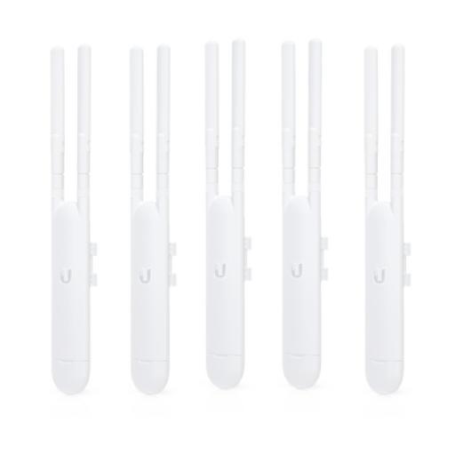 [UBIQUITIINC._UAP-AC-M-5] UBIQUITI INC. Paquete de 5 Access Point UniFi doble banda para exterior, antenas desmontables 360° , 802.11ac MIMO 2X2, hasta 100 usuarios por equipo. 802.3af, Sin PoE´s
