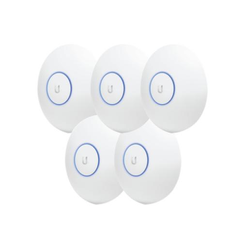 [UBIQUITIINC._UAP-AC-LR-5] UBIQUITI INC. Paquete de 5 Access Point UniFi de largo alcance, Doble banda 802.11ac MIMO2X2 para interior, PoE 802.3af, soporta 250 clientes, hasta 867 Mbps, Los equipos no incluyen poe se sugiere comprar aparte el  modelo POE-24-12W-G 