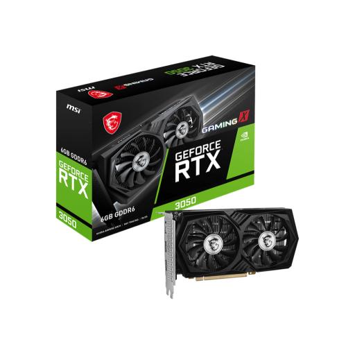 [MSI_RTX 3050 GAMING X 6G] TARJETA DE VIDEO MSI (RTX 3050 GAMING X 6G) 6GB GDDR6 1507 MHZ, 2*HDMI, 1*DP