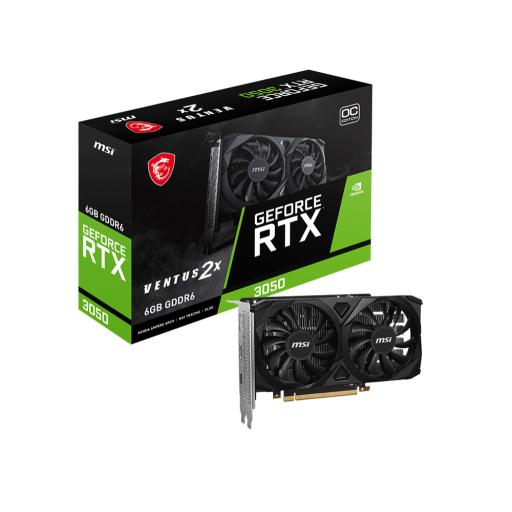 [MSI_RTX 3050 VENTUS 2X 6G OC] TARJETA DE VIDEO MSI (RTX 3050 VENTUS 2X 6G OC) 6GB GDDR6 1492 MHZ, 2*HDMI, 1*DP