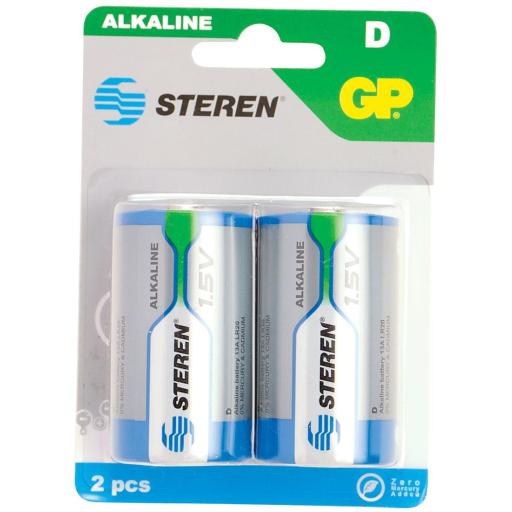 [STEREN_BAT-D2] Steren Pilas Steren Alcalinas Tipo D 1.5V C/2 Pzas