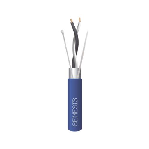 [GENESIS_3320-2106] GENESIS Bobina de 305 Metros de Cable BLINDADO / 2 x 22 AWG / Uso INTERIOR / Azul / Tipo CMP-CL3P, FPLP, FT6 / UL de COMUNICACIÓN de datos 