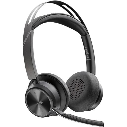 [POLY_9T9J6AA] POLY POLY Auriculares Voyager Focus 2 USB-C-C con certificación Microsoft Teams + adaptador USB-C/A + base de carga