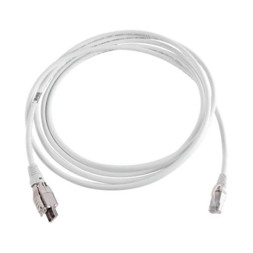 [SIEMON_T4A-S08M-B02L] Siemon Patch Cord TERA Cat6A 1/10G Ethernet, de 4 pares y conector modular, LS0H, Color Marfil, 8m