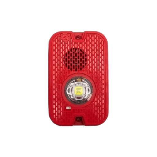 [SYSTEMSENSOR_P2GRKLED] System Sensor Sirena con Lámpara LED Estroboscópica / a 2 Hilos / Montaje en Pared / 12 o 24 Vcd / Configuración Estroboscópica Seleccionable / Texto en Inglés / Color Rojo / Uso exterior