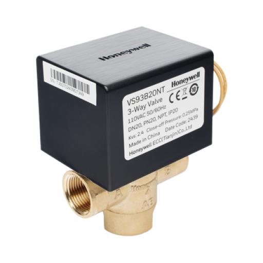 [HONEYWELLBMS_VS93B20NT] HONEYWELL BMS Válvula de control eléctrica VS9 para fan coil: DN20: PN20: 3 vías: 110 V CA: conexión NPT