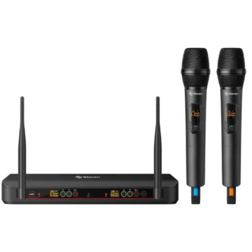 [STEREN_MIC-8020] SISTEMA STEREN DE 2 MICROFONOS INALAMBRICOS UHF C/SELEC AUTO DE