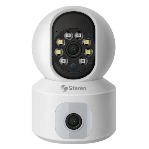 [STEREN_cctv-222] Steren Cámara de Seguridad Doble Lente 2MP/VGA 92° WiFi con Detección de Movimiento