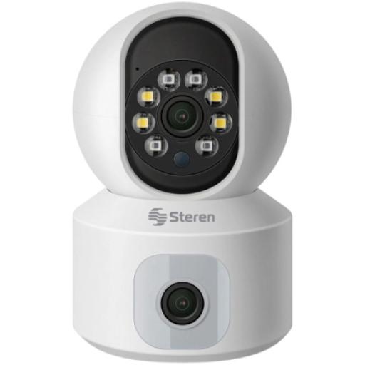 [STEREN_cctv-222] Steren Cámara de Seguridad Doble Lente 2MP/VGA 92° WiFi con Detección de Movimiento