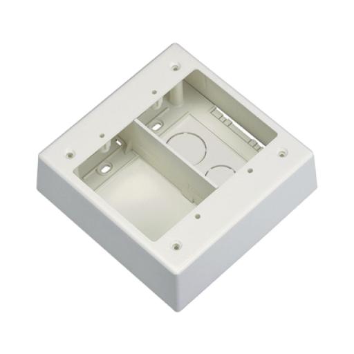 [PANDUIT_JBP2SIW] Panduit Caja de Pared Superficial Doble, Con Divisor, Uso Universal con Placas de Pared, Color Blanco Mate