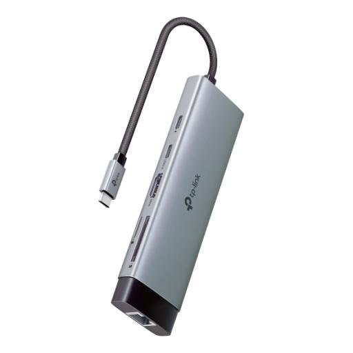 [TPLINK_UH9120C] TPLINK Adaptador HUB 9 en 1, 1 puerto USB-C entrada, 1 puerto HDMI 4K, 1 puerto Ethernet Gigabit, 1 puerto SD y MicroSD, 1 puerto USB-C y 3 puertos USB-A