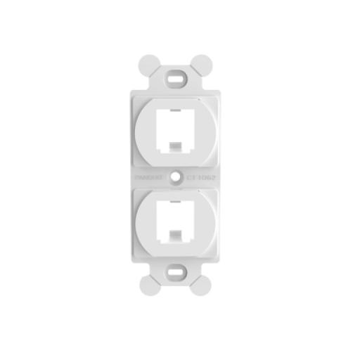 [PANDUIT_CF1062WHY] Panduit Marco de Módulo Dúplex, Para Placas Frontales Estándar NEMA 106, Acepta 2 Módulos Mini-Com, Color Blanco