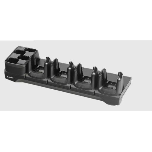 [ZEBRA_CRD-MC33-4SE4BC-01] Zebra Cuna de Carga Zebra con Ethernet para 4 terminales y 4 Baterias / Ruquiere PWR-BGA12V108W0WW / CBL-DC-381A1-01 / 23844-00-00R