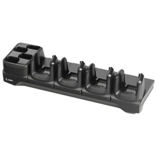 [ZEBRA_CRD-MC33-4SE4BC-01] Zebra Cuna de Carga Zebra con Ethernet para 4 terminales y 4 Baterias / Ruquiere PWR-BGA12V108W0WW / CBL-DC-381A1-01 / 23844-00-00R